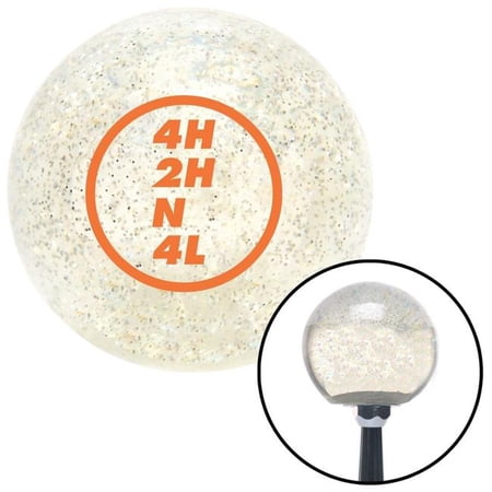 American Shifter Orange Dana Fine Transfer Case Clear Metal Flake Shift Knob with M16 x 1.5 Insert