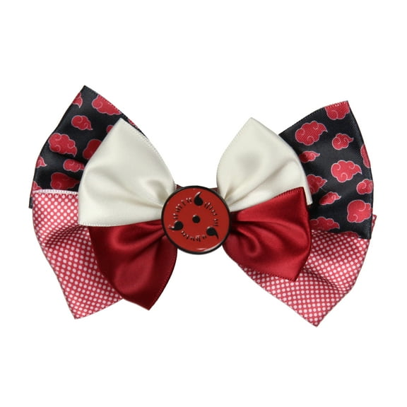 Naruto Shippuden Akatsuki Red Cloud Design Hidden Leaf Charm Alligator Hair Clip Accessory Hair Bow