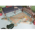 thumbnail image 6 of Area Rug Natural Jute Hand Braided Rug Turquoise Scalloped Runner, 6 of 8