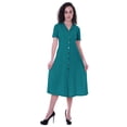 thumbnail image 2 of Moomaya Robe Chemise Longue Unie pour Femmes avec Boutons, Coupe Ample Décontractée, 2 of 6