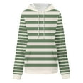 thumbnail image 5 of Idoravan Striped Sweatshirts for Women Oversized Women's Loose Fitting Hooded Long Sleeved Hoodie Sports Top with Frant Pocket Army Green L, 5 of 8