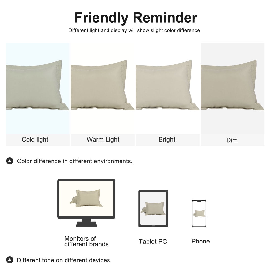 Unique Bargains Pillowcases Soft Microfiber Pillow Shams Set of 2 Queen Khaki
