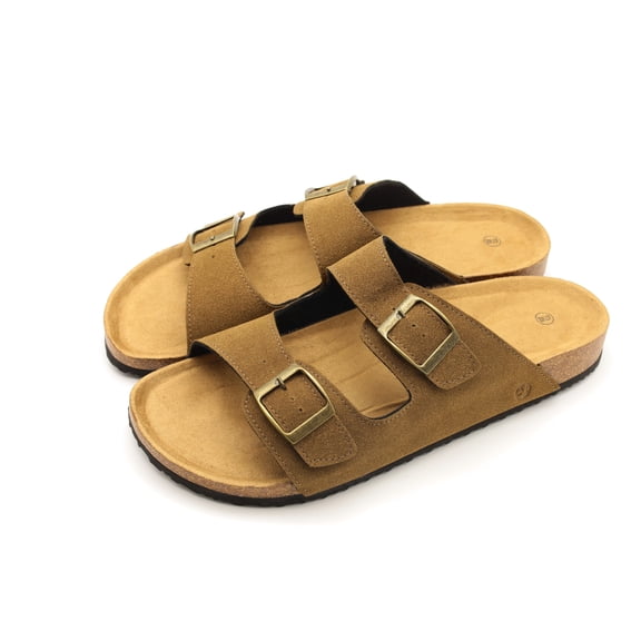 Cork Footbed Slide Sandal, Arch Support Summer Outdoor Sandals with Adjustable Buckle for Women