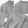 thumbnail image 3 of Generic Girls Crewneck Knitted Cardigan Long Sleeve Children Button Cotton Sweater Uniform Sweaters for Little Girl Spring and Autumn Coat Pure Cotton Sweater(6-7 Years,Grey), 3 of 3
