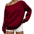 thumbnail image 3 of XINXIAOO Boatneck Sweatshirts for Women Pullover Hooded Y2k Clothes Long Sleeves Vintage Fall Clothes, 3 of 7