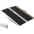 thumbnail image 1 of 30X48X3.4In Portable Wheelchair Ramp 600LBS Capacity Aluminum Folding Non-Slip Threshold Ramp for Doorways Steps Scooters and Walkers, 1 of 6