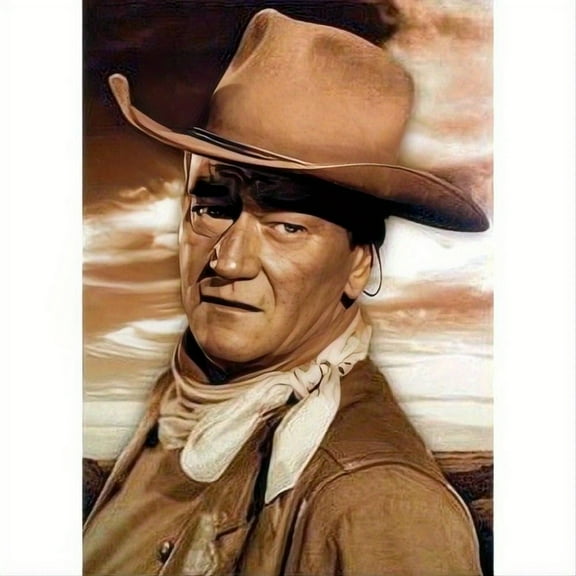 Adult DIY 5D Diamond Painting Kit, John Wayne Series Art Round Diamond, Full Diamond Diamond Embroidery Kit, Mosaic Cross Stitch Craft Home Wall Decoration