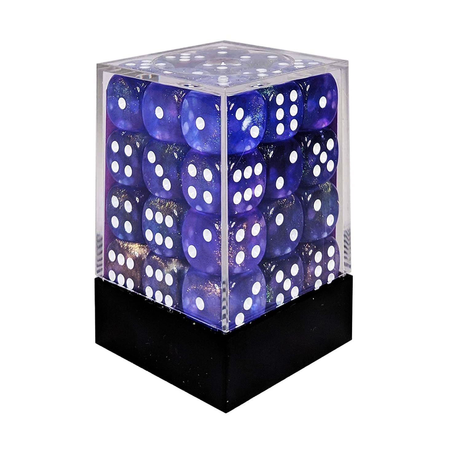 Purple with White Pips 36 Dice Borealis 12mm D6 Chessex Dice Block 