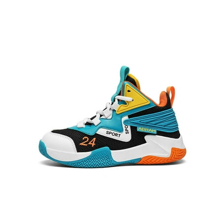 

Zodanni Boys Comfort Running Shoe Jogging Round Toe Fashion Breathable Lace Up Athletic Shoes Orange 1Y