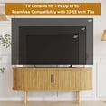 thumbnail image 2 of Mueble de TV moderno para sala de estar – Consola de madera para televisores hasta 80” – Puertas deslizantes, estantes ajustables y almacenaje – Acabado roble salvaje, tiradores dorados, 2 of 8