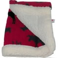 thumbnail image 1 of Couverture pour Bébé Moose Rouge en Molleton/sherpa Chenille, 1 of 1