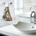 thumbnail image 5 of Yayeee Kitchen Hanging Hand Towels Set of 2 with Loop Bathroom Absorbent Tie Towel, Gray Floral Pattern, 5 of 7
