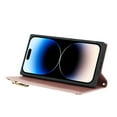 thumbnail image 5 of SaniMore Wallet Case for iPhone 14 Pro 6.1" 2022,PU Leather 3D Lattice Zipper Cash Pocket Card Slots Crossbody Strap Kickstand Full Body Protective Girly Shell for iPhone 14 Pro, Rosegold, 5 of 11