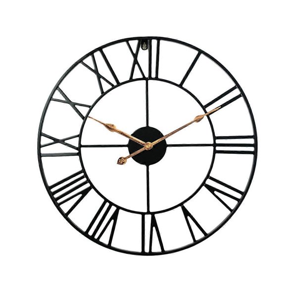 Silent Indoor Outdoor Wall Clock, Retro Round Decorative Roman Numeral Wall Clocks for Living Room,Kitchen,Bedroom,Patio