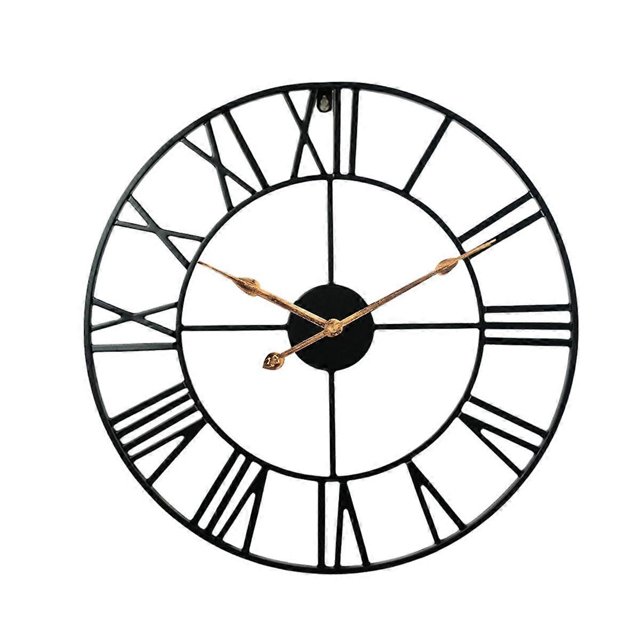 Silent Indoor Outdoor Wall Clock, Retro Round Decorative Roman Numeral Wall Clocks for Living Room,Kitchen,Bedroom,Patio