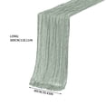 thumbnail image 2 of Bohemian Table Runner Pleated Fabric Wedding Party Decoration 90x300cm Light Green, 2 of 8