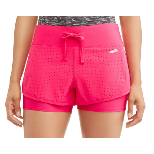 Avia - Women's Active Perforated Running Shorts With Built-In ...