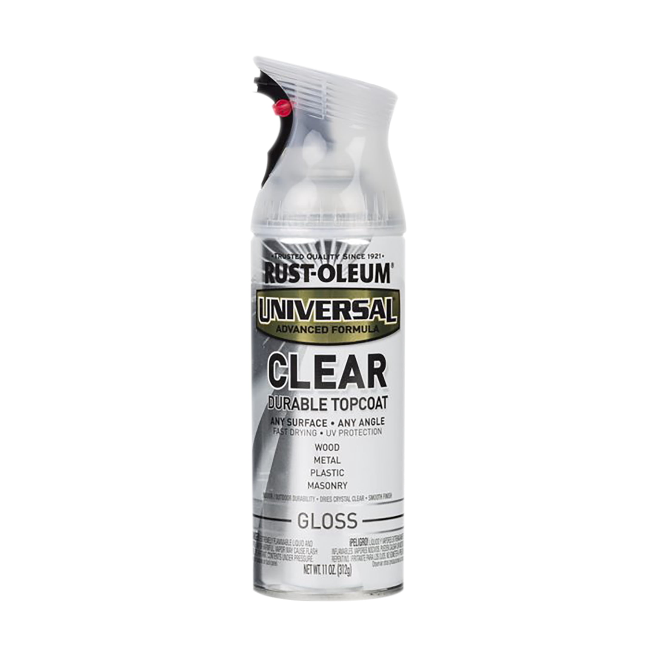 (2 pack) Clear, Rust-Oleum Universal Topcoat Gloss Spray Paint-317901, 11 oz