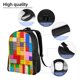 thumbnail image 5 of Balery Colorful Plastic Blocks Pattern Mochila - Mochila Estilosa y Duradera para Laptop de 15 Pulgadas con Tela Oxford Impermeable, 5 of 8