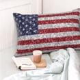 thumbnail image 4 of Goofa America Flag Glitter Print Plush Throw Pillow Case, Soft Velvet with Hidden Zipper, Decorative Cushion Cover for Sofa, Bed, Car, and Home Décor-14"x20", 4 of 6