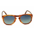 thumbnail image 7 of Persol Men's PO0714SM Steve McQueen Aviator Sunglasses, Light Havana/Blue Gradient Polarized, 54 mm, 7 of 7