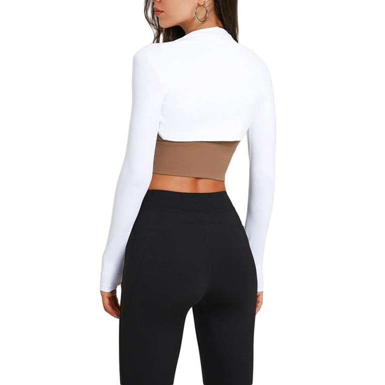 Blotona Women Long Sleeve Shrugs Cropped Open Front Bolero Shrug Crop Top  Cardigan Sun Protection Shawl Arm Sleeve for Exercise Sport Gym