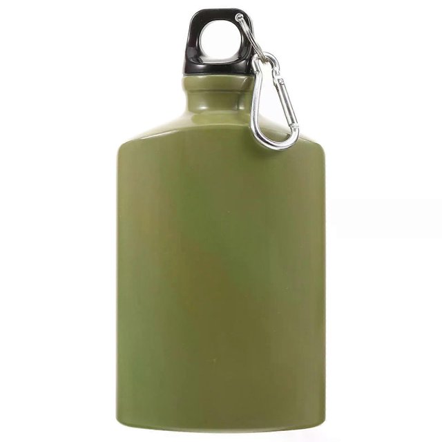Military Flask Aluminum Canteen Water Bottle Portable Outdoor Camping Hiking Supplies Wear Resistant Flat Container Man Bag