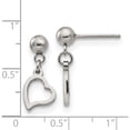 thumbnail image 5 of Stainless Steel Polished 5mm Ball Post Heart Dangle Earrings Made In China sre910, 5 of 5