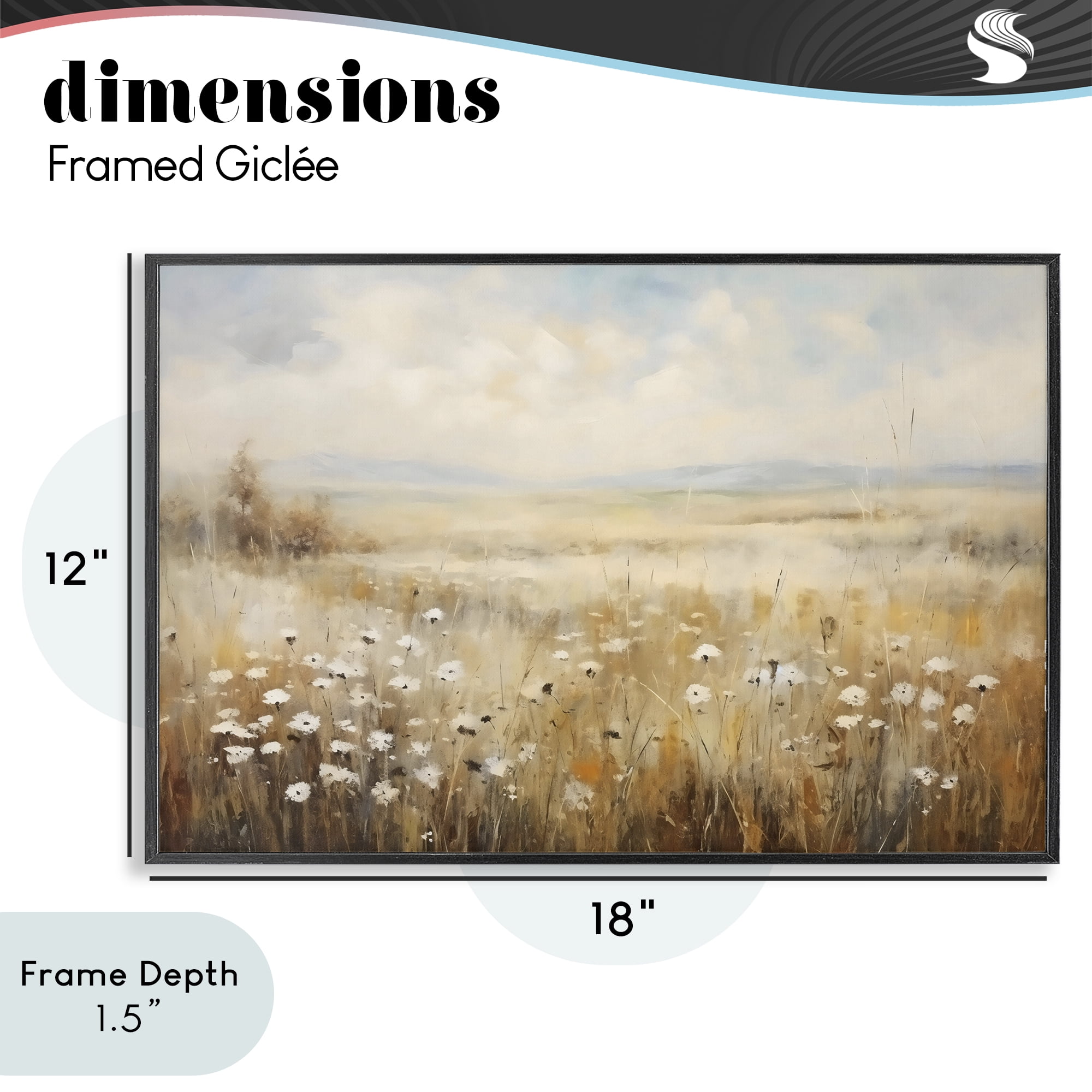 Stupell Industries Neutral Land Calmness Black Framed Giclee Art, design by Creative Studio