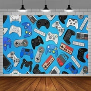 Video Game Backdrop Remote Control Gamepad Boys On Competitive Game Photography Background Party Decor Wallpaper Banner Photo Studio Props Vinyl