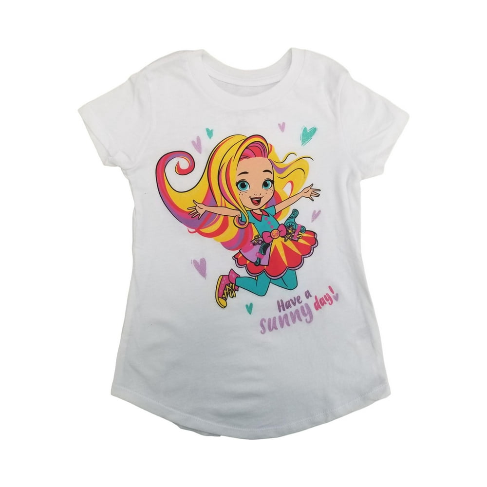 Sunny Day Sunny Day Toddler Girls White Glitter TShirt Tee Shirt 5T