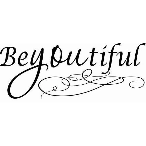Be~You~tiful Inspirational Vinyl Wall Decal by Scripture Wall Art, 11"x22" Black, Teen Girls Room Décor, Women