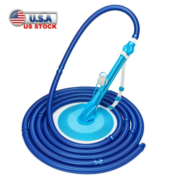 Tcbosik Automatic Pool Cleaner with 10 Hoses, Swimming Cleaner Sweeper for Above-Ground & Inground Swimming Pool Debris, Floor, Wall, Dirt, Blue