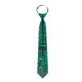 thumbnail image 3 of Jacob Alexander Men's Happy Saint Patrick's Day Kiss Me I'm Irish Lucky Symbols Pattern Pre-Tied Zipper Neck Tie - Green, 3 of 7
