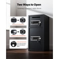 thumbnail image 3 of VEVOR 7.2 cu.ft Safe Box, Double Doors Safe Lock Box with Key, Password and LED, Fireproof Cold Rolled Steel Storage Drop Slot Vault for Money, Documents, Jewelry and Valuables, Easy Assembly, Black, 3 of 9