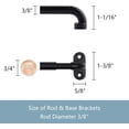 thumbnail image 3 of AIR-TYRON 2 Pack Screwed Sash Curtain Rod Adjustable 12-18 Inch, 3/8 In. Diameter, Small Front Door Curtain Rod (Black), 3 of 4