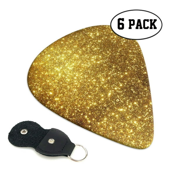 6pcs Set Gold Guitar Picks Plectrums for Bass Electric Guitar Acoustic Guitar Lovers Guitarists