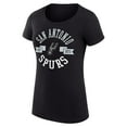 thumbnail image 2 of Women's G-III 4Her by Carl Banks Black San Antonio Spurs Super-Slim Fit Lightweight Large City Logo T-Shirt, 2 of 3