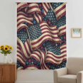 thumbnail image 2 of Independence Day Sheer Curtains 45" Long, Red Blue USA Flag Retro Patriotic Stars Stripes Light Filering Curtains, Breathable Simi Curtain Privacy Drapes for Kitchen Bathroom Small Window Treatment, 2 of 9