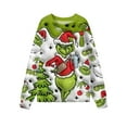 thumbnail image 3 of Ugly Christmas Sweater for Women Printed Long Sleeve Womens Sweatshirt Green Mons ter Graphic Holiday Pullover Tops Christmas Tree Sweatshirts for Women, 3 of 5