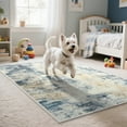 thumbnail image 3 of Cydiria Modern Abstract Fuzzy Faux Wool Area Rug,2' x 3', Blue, 3 of 9