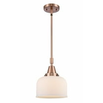 447-1S-AC-G71-Innovations Lighting-Bell - 1 Light Stem Hung Mini Pendant In Industrial Style-11.13 Inches Tall and 8 Inches Wide-Antique Copper