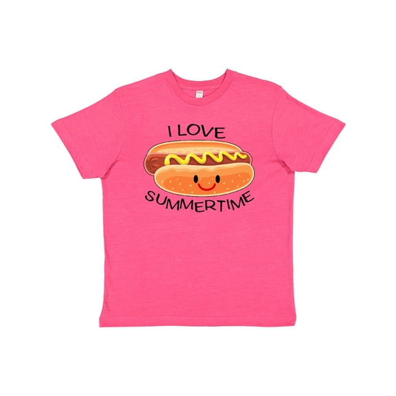 Inktastic I Love Summertime- fun hot dog Youth T-Shirt