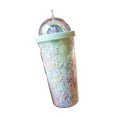 thumbnail image 1 of Yuarrent Opción plástica de la botella de agua del iris para el peso ligero multiusos y conveniente de la hidratación Cocina y Comedor verde claro 550ml, 1 of 6