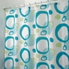 interdesign leto geometric fabric shower curtain - 72" x 72", blue/green