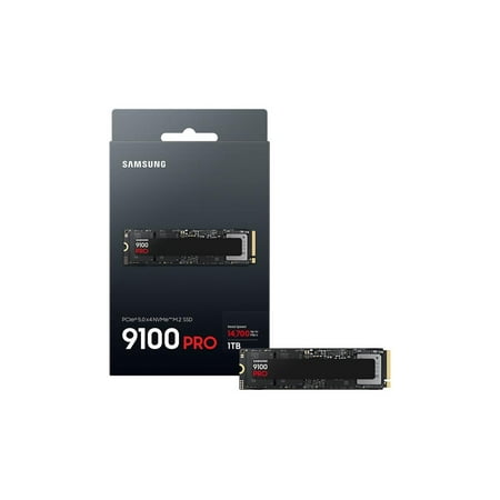 Samsung – 9100 PRO 1TB Internal SSD PCIe Gen 5x4 NVMe, Speeds Up to 14700 MB/s