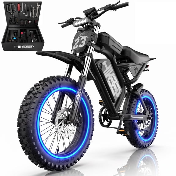 HiKeep 1500W/3000W Peak Off-Road Electric Bike for Adults, 52V 40Ah UL Battery, 20"x4" Fat Tire Dirt Ebike, 40MPH E-Mountain Bike, 40-85 Miles Range, UL 2849