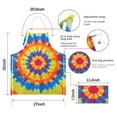 thumbnail image 7 of Colorful Tie Dye Mandala Apron-Garden Aprons for Women with Pockets-Cotton Linen Waterproof Kitchen Cooking Gardening Aprons Adjustable for Kitchen,Cooking,BBQ and Salon 33x27 Inch, 7 of 7