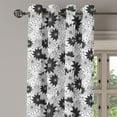 thumbnail image 2 of Ambesonne Vintage Grommet Curtain, Flowers Bridal Floral, 50" x 84", White Black, 2 of 6