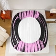 thumbnail image 5 of Homewish Minimalsit Striped Full Size Sheets,Modern Geometric Artwork Bed Sheets,Pink White Black Sheet Sets For Men Women,Microfiber Bedroom Decor,4-Piece, 5 of 7